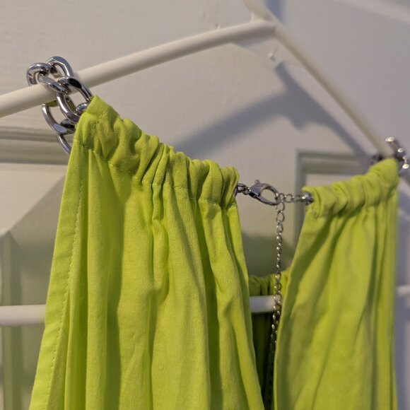 Michael Kors Chain-link Halter Neck Neon Green Maxi Dress - Picture 6 of 6